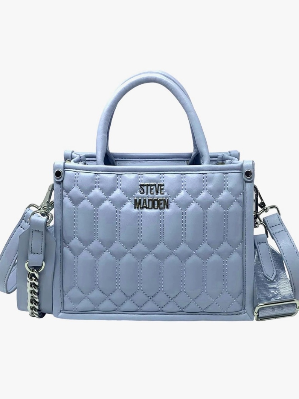 NWOT! Steve Madden Light Blue Quilted Top-Handle Bag